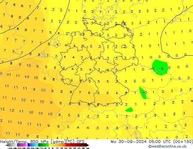 Z500/Rain (+SLP)/Z850 GFS Seg 30.09.2024 06 UTC