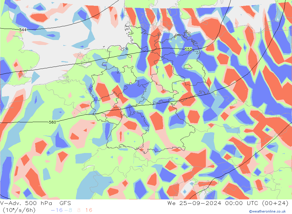 V-Adv. 500 hPa GFS St 25.09.2024 00 UTC