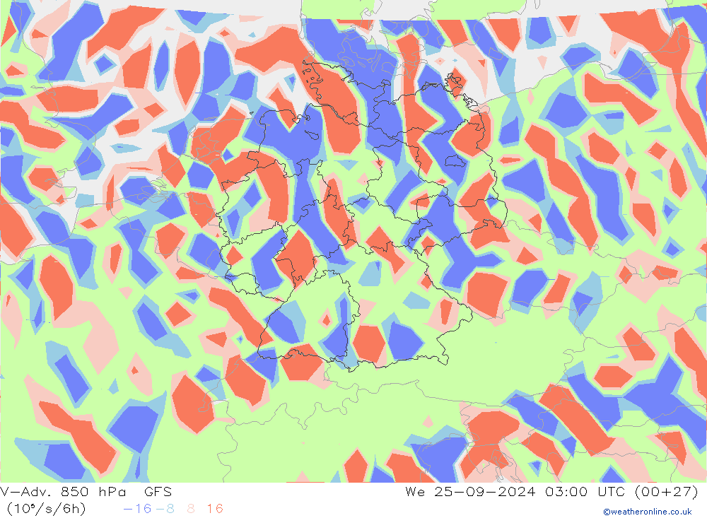 V-Adv. 850 hPa GFS Çar 25.09.2024 03 UTC