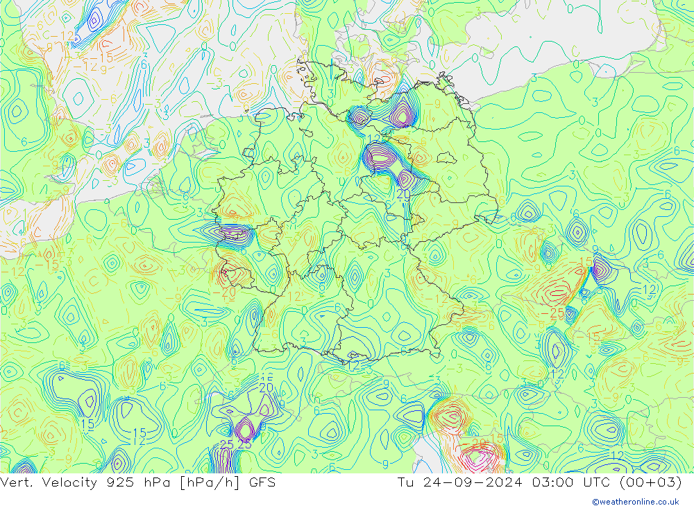 Vert. Velocity 925 гПа GFS вт 24.09.2024 03 UTC