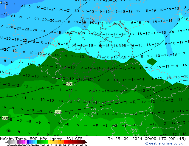 Z500/Yağmur (+YB)/Z850 GFS Per 26.09.2024 00 UTC