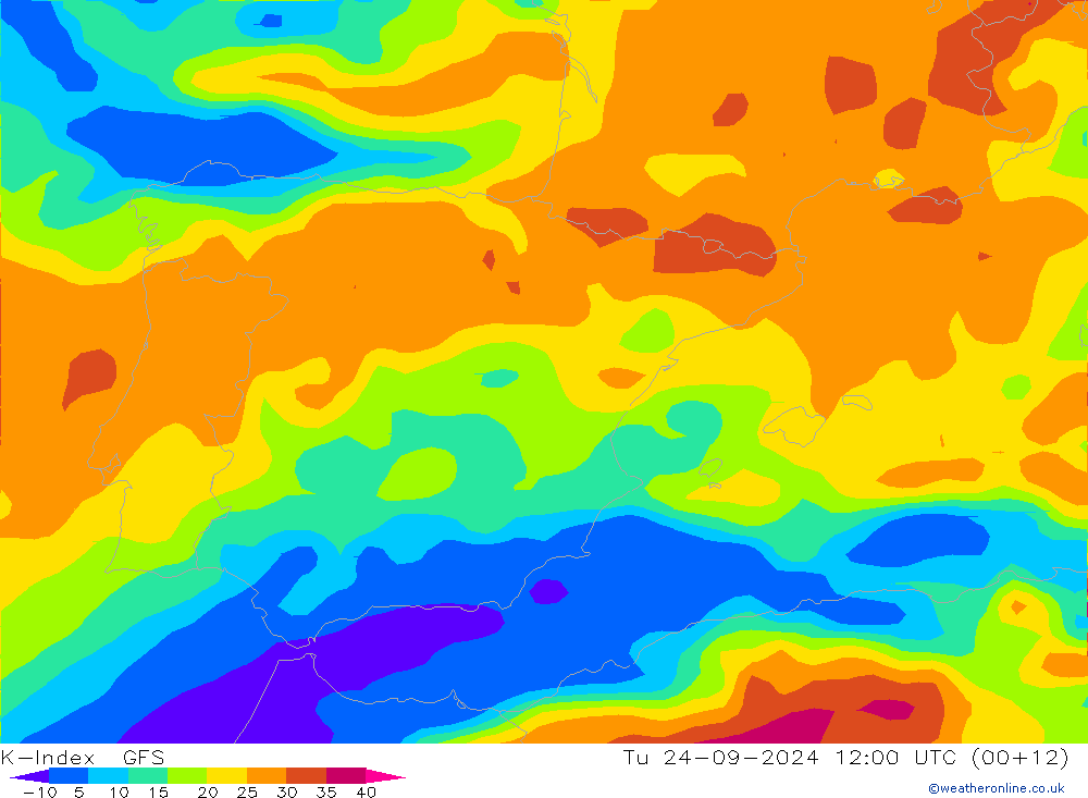 K-Index GFS mar 24.09.2024 12 UTC