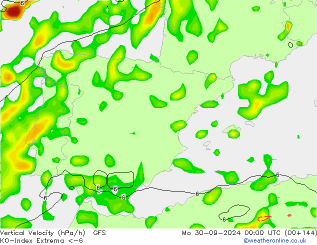 Convection-Index GFS Mo 30.09.2024 00 UTC