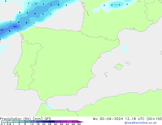 Z500/Rain (+SLP)/Z850 GFS Mo 30.09.2024 18 UTC