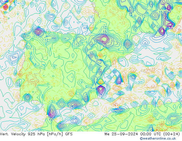 Vert. Velocity 925 hPa GFS  25.09.2024 00 UTC