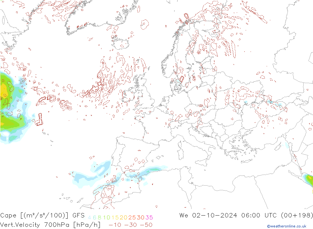 Cape GFS Mi 02.10.2024 06 UTC