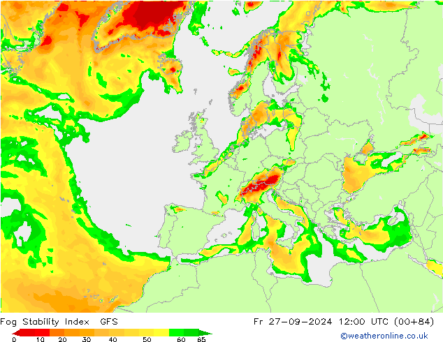 Fog Stability Index GFS Fr 27.09.2024 12 UTC