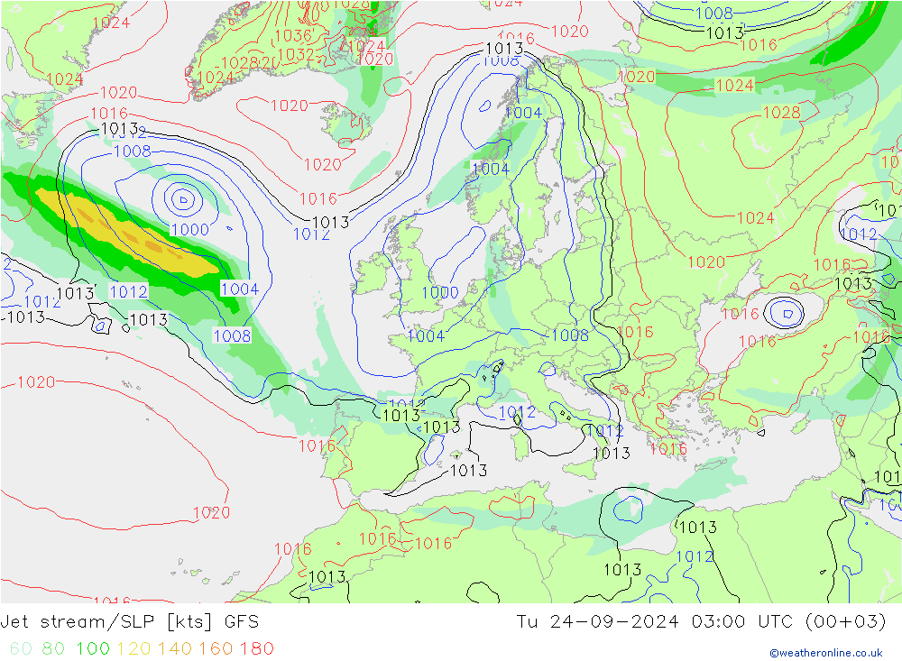 Jet stream GFS Ter 24.09.2024 03 UTC