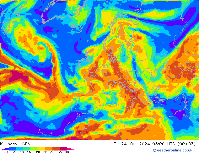 K-Index GFS di 24.09.2024 03 UTC