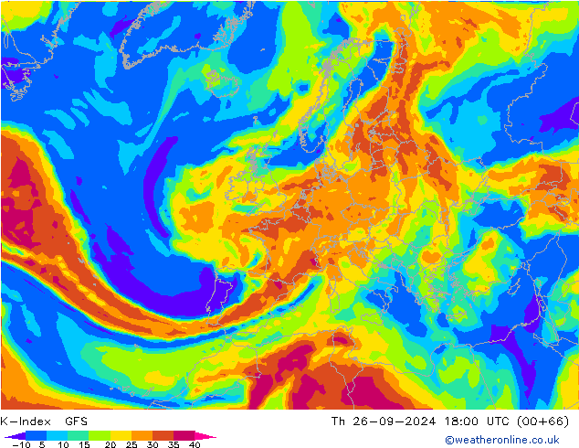 K-Index GFS Th 26.09.2024 18 UTC