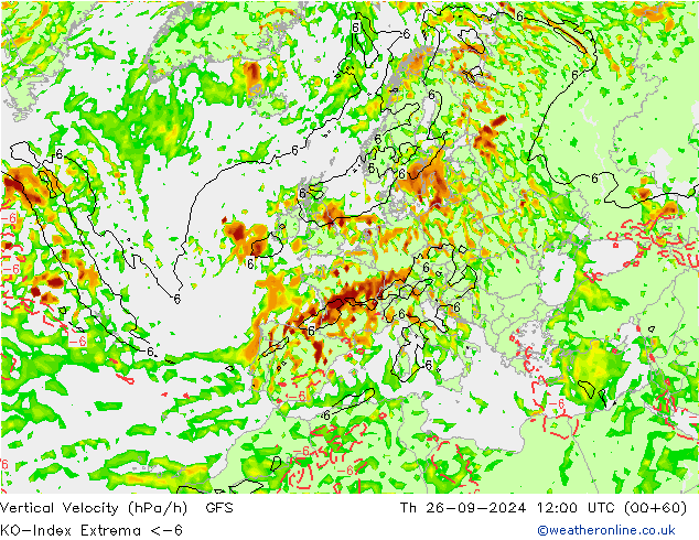 Convection-Index GFS jeu 26.09.2024 12 UTC