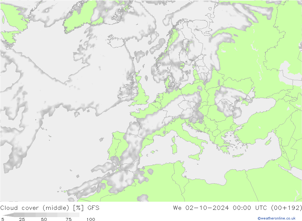 Wolken (mittel) GFS Mi 02.10.2024 00 UTC