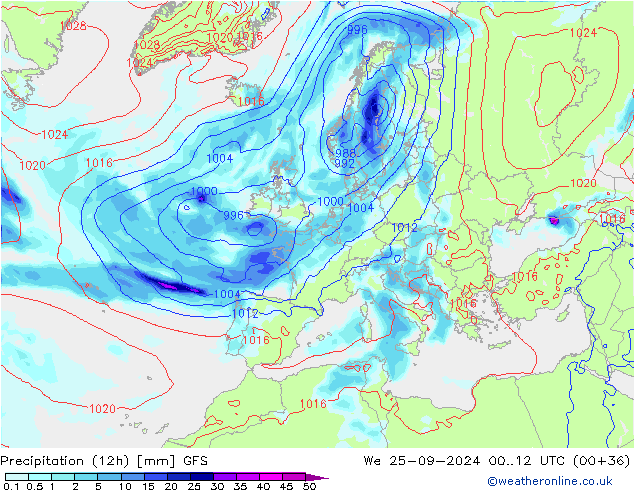  (12h) GFS  25.09.2024 12 UTC