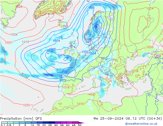 GFS: Çar 25.09.2024 12 UTC