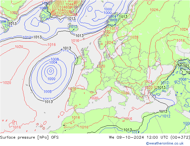 GFS: mer 09.10.2024 12 UTC