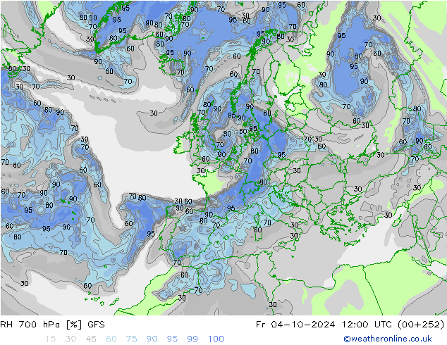 RH 700 hPa GFS Fr 04.10.2024 12 UTC