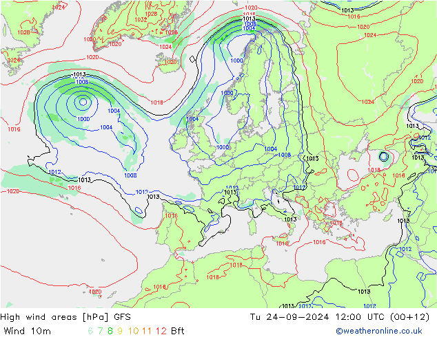 Sturmfelder GFS Di 24.09.2024 12 UTC