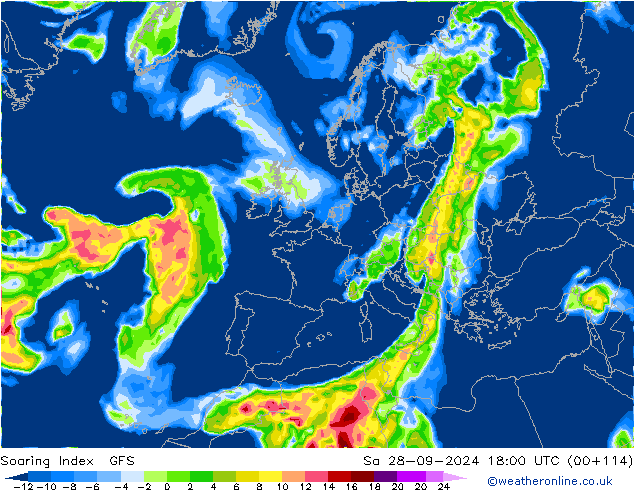 Soaring Index GFS So 28.09.2024 18 UTC