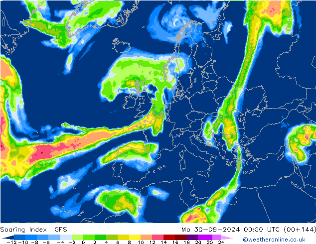 Soaring Index GFS пн 30.09.2024 00 UTC