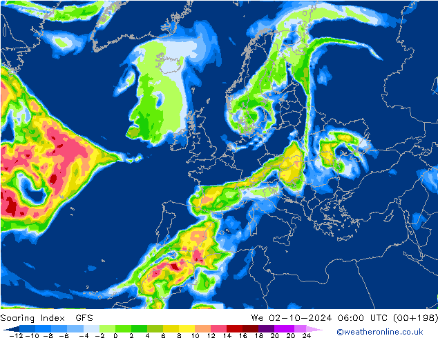 Soaring Index GFS mer 02.10.2024 06 UTC