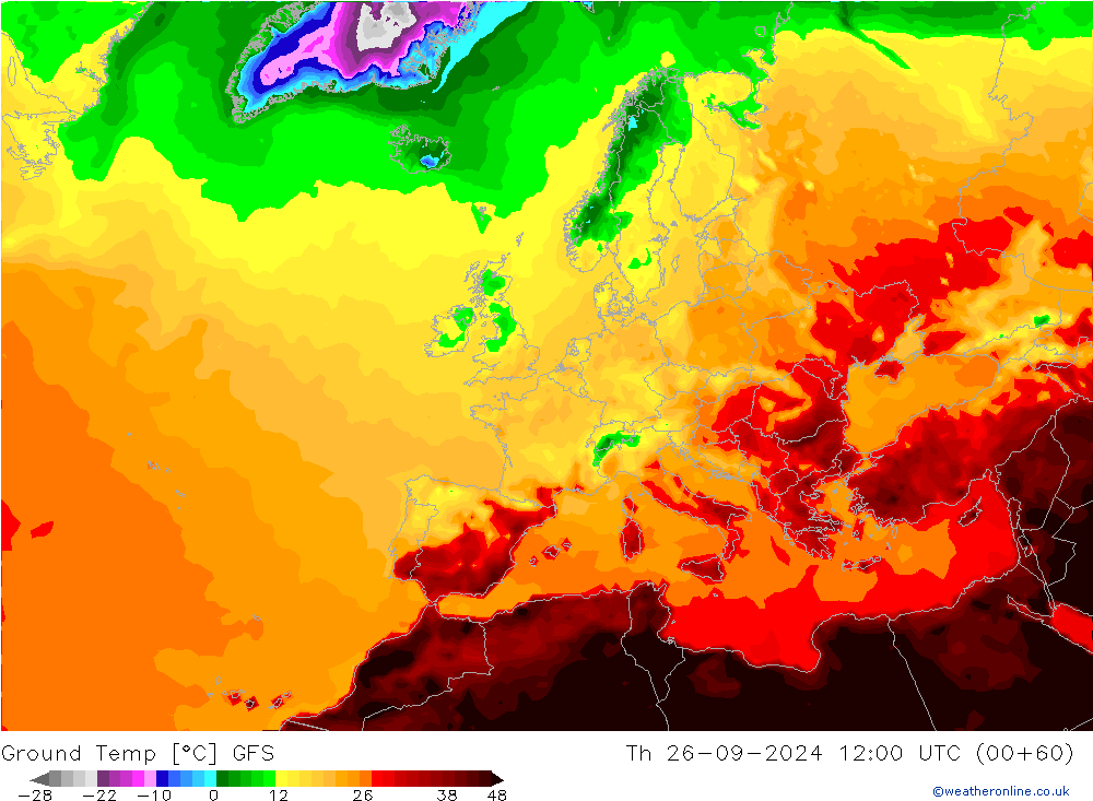 Ground Temp GFS Th 26.09.2024 12 UTC