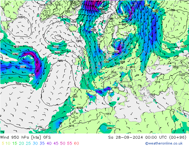  950 hPa GFS  28.09.2024 00 UTC