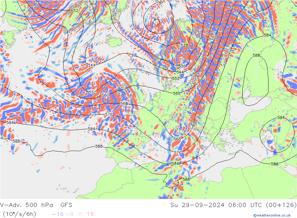 V-Adv. 500 hPa GFS September 2024