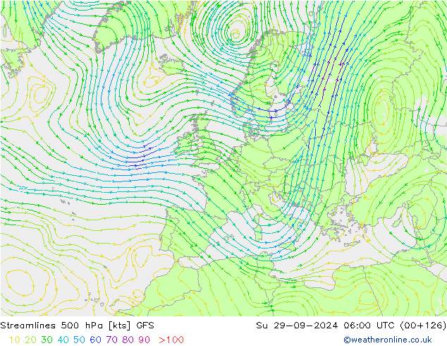  500 hPa GFS  29.09.2024 06 UTC