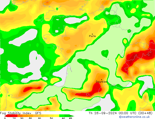 Fog Stability Index GFS Th 26.09.2024 00 UTC