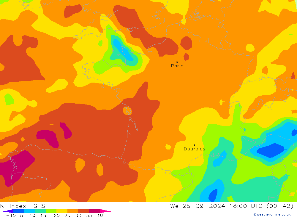 K-Index GFS We 25.09.2024 18 UTC