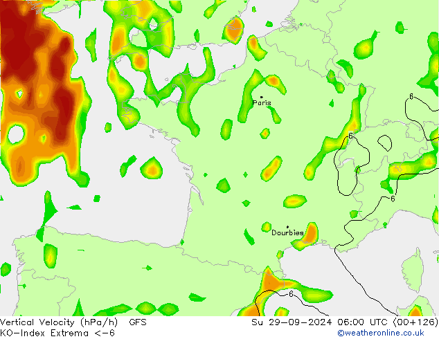 Convection-Index GFS Su 29.09.2024 06 UTC