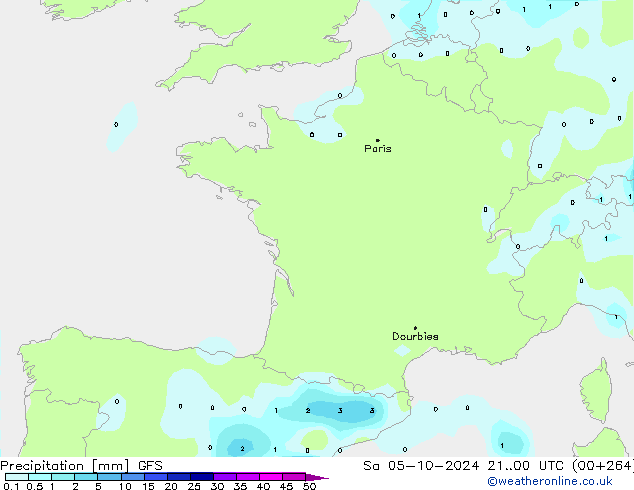 Neerslag GFS za 05.10.2024 00 UTC