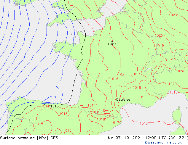 GFS: Mo 07.10.2024 12 UTC