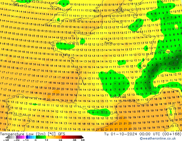 Min.  (2m) GFS  01.10.2024 00 UTC