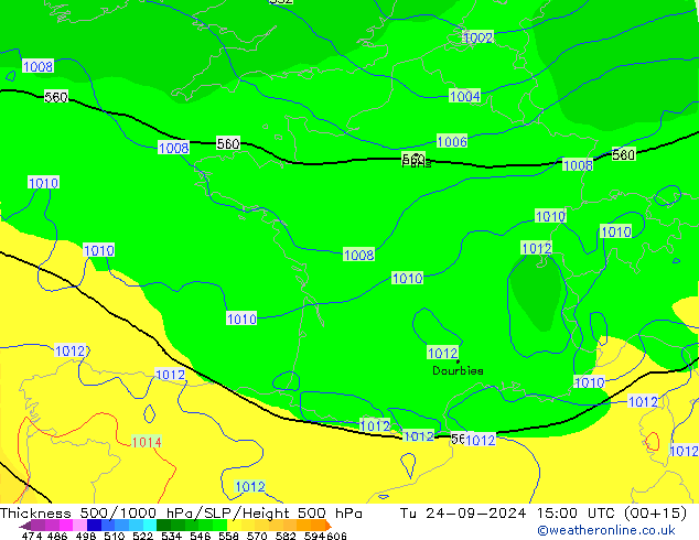 Thck 500-1000hPa GFS mar 24.09.2024 15 UTC