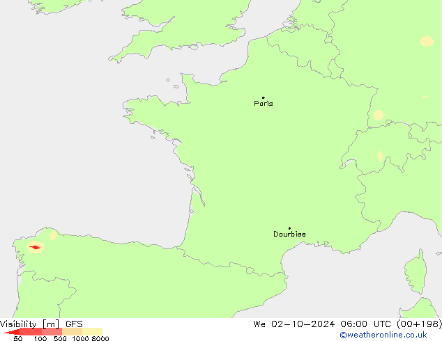 Görüş alanı GFS Çar 02.10.2024 06 UTC