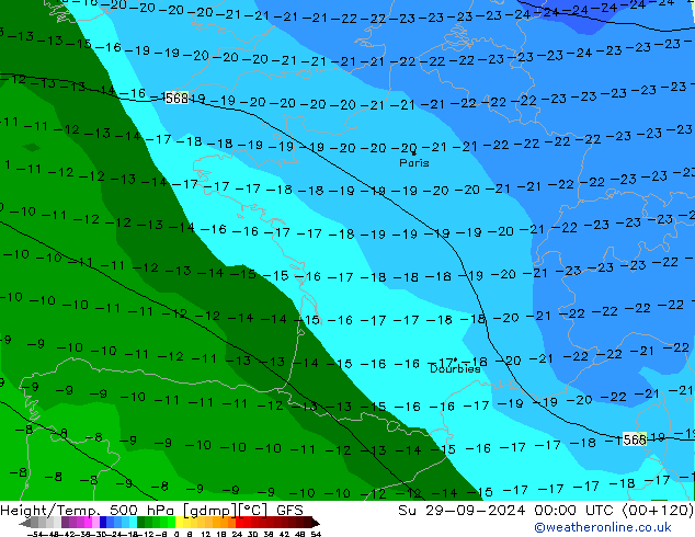 Z500/Rain (+SLP)/Z850 GFS Su 29.09.2024 00 UTC