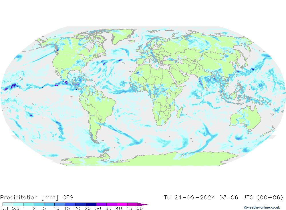 Precipitation GFS Tu 24.09.2024 06 UTC