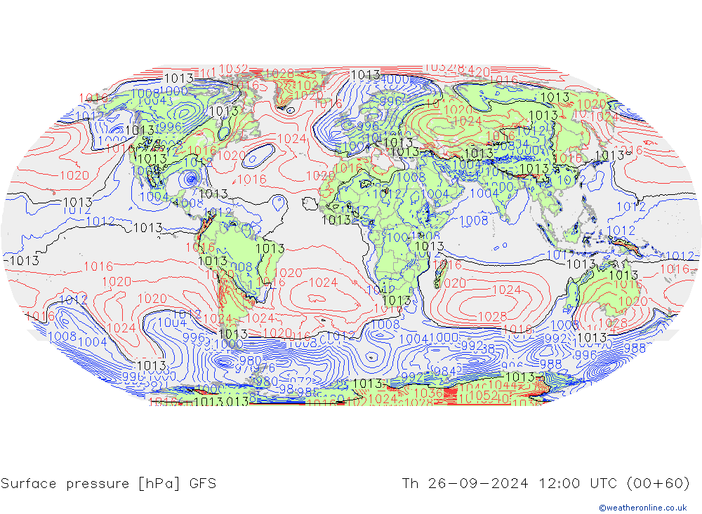 Luchtdruk (Grond) GFS do 26.09.2024 12 UTC