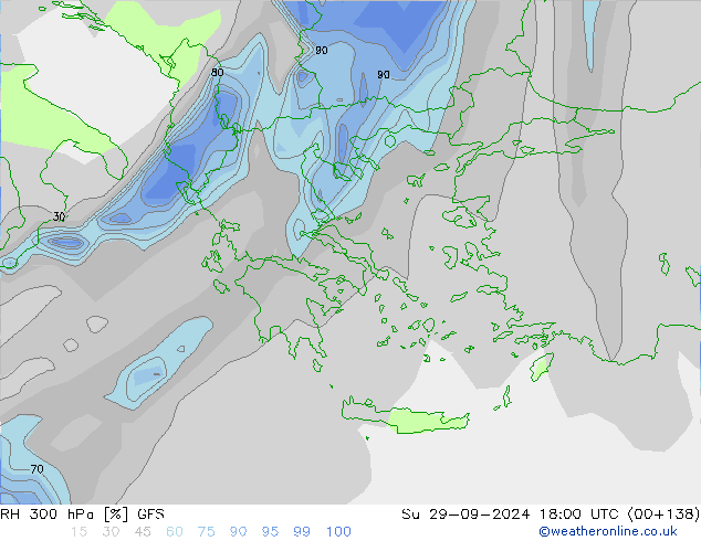 RH 300 hPa GFS Su 29.09.2024 18 UTC