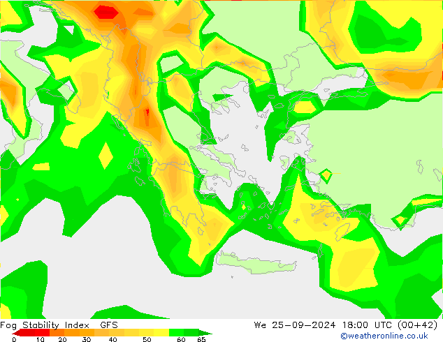 Fog Stability Index GFS We 25.09.2024 18 UTC