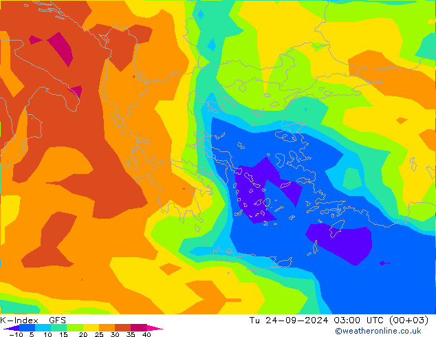 K-Index GFS Tu 24.09.2024 03 UTC