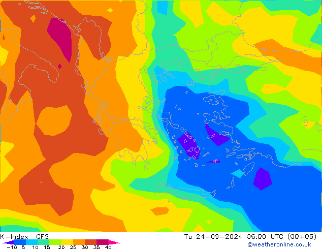 K-Index GFS  24.09.2024 06 UTC