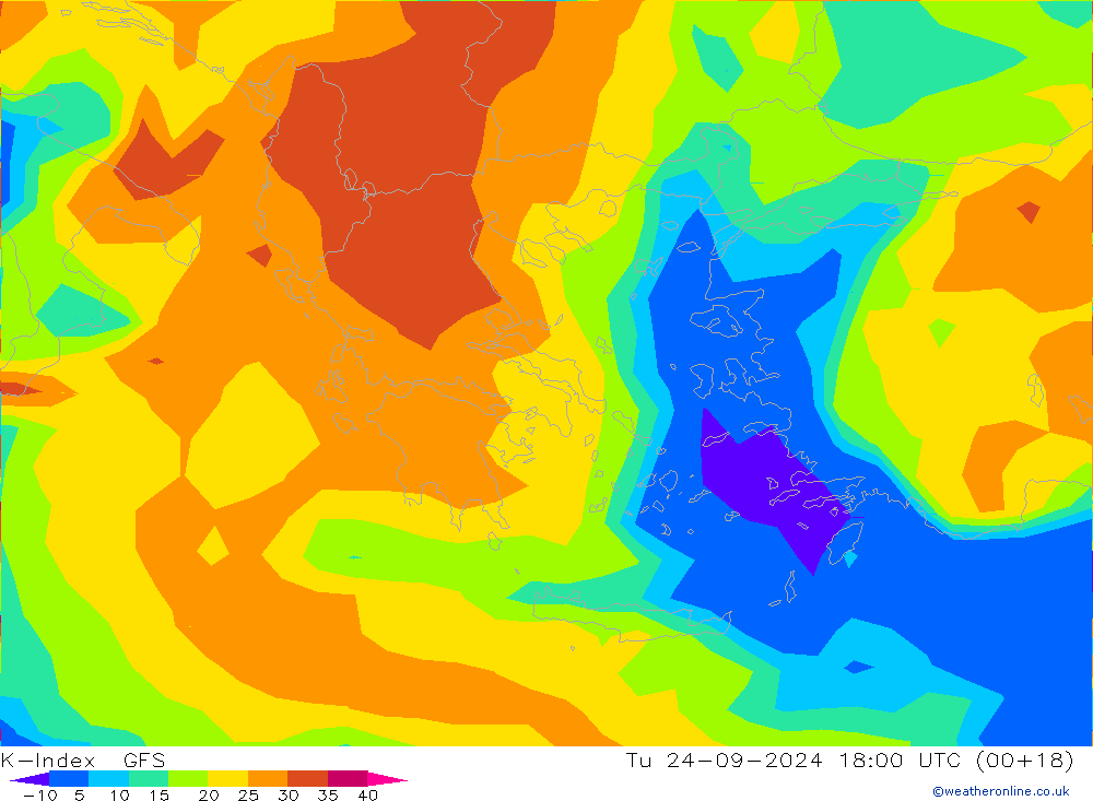 K-Index GFS Ter 24.09.2024 18 UTC