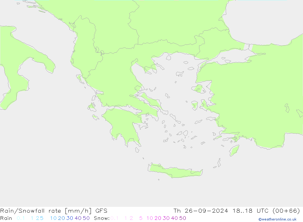 Rain/Snowfall rate GFS jeu 26.09.2024 18 UTC