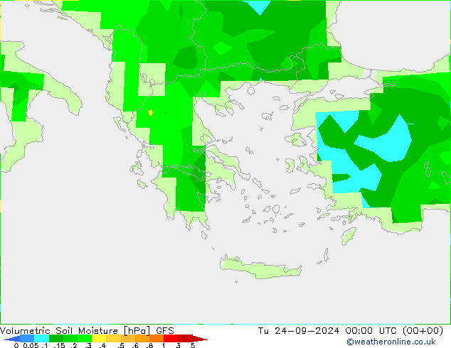 Wassergehalt GFS Di 24.09.2024 00 UTC