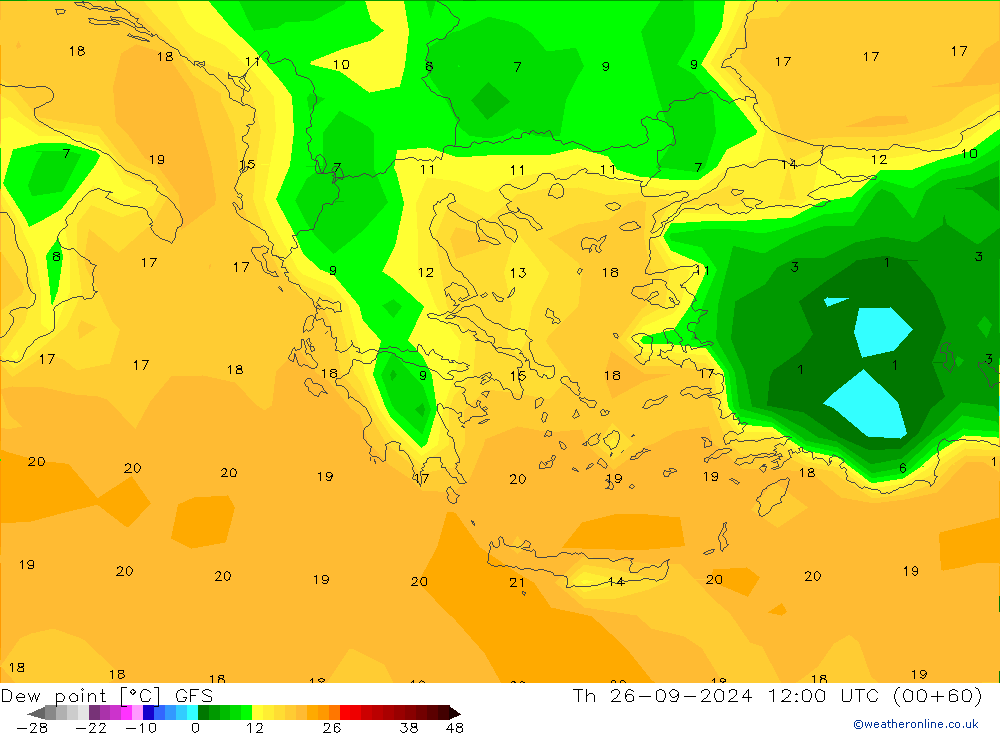 Dew point GFS September 2024