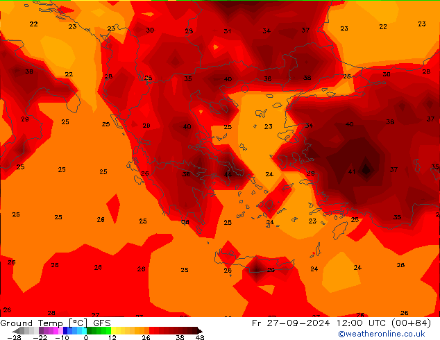 temp. mín./solo GFS Sex 27.09.2024 12 UTC