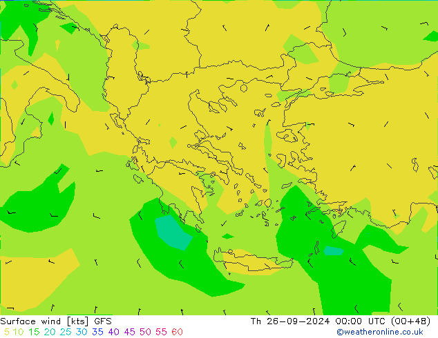 Rüzgar 10 m GFS Per 26.09.2024 00 UTC