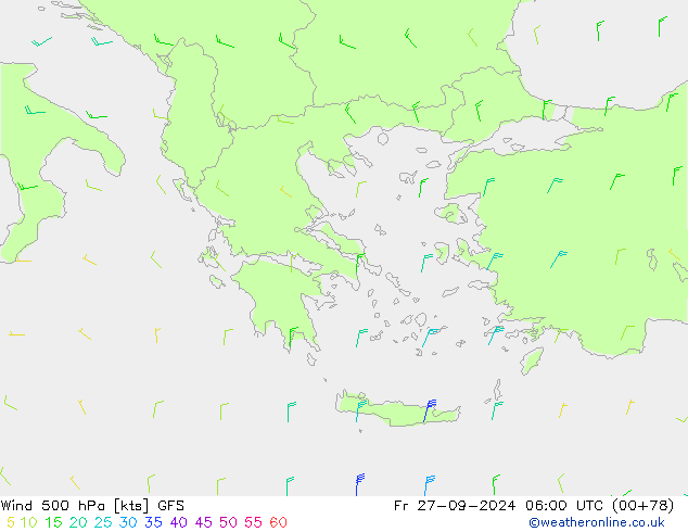 Vento 500 hPa GFS Sex 27.09.2024 06 UTC